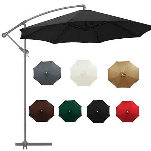 Sonnenschirm Ersatzbezug, Garten Sonnenschirm Bezug 2.7m, 3.0m, 3.5m 6/8 Streben, Ersatzteile für Balkon, Garten, Pool Und Strand, Nur Baldachin, Green(Black,3.5m/8-Ribs) von Generic