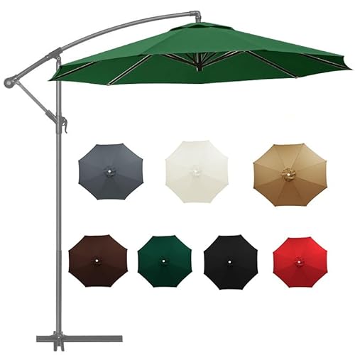 Sonnenschirm Ersatzbezug, Garten Sonnenschirm Bezug 2.7m, 3.0m, 3.5m 6/8 Streben, Ersatzteile für Balkon, Garten, Pool Und Strand, Nur Baldachin, Green(Green,2.7m/8-Ribs) von Generic