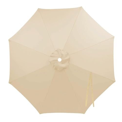 Sonnenschirm Ersatzbezug, Sonnenschirm Bezug 2.0m, 3.5m, 4.0m 6/8 Streben, Terrassenschirm Ersatz Baldachin, für Patioschirm Gartenschirm, Nur Baldachin, White(Beige,2.5m/6-Ribs) von Generic