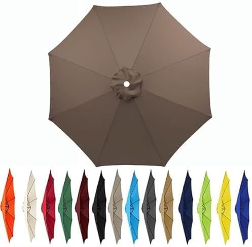 Sonnenschirm-Ersatzbezug 2.0-3.5m - UV-Schutz 50+ Wasserdicht - Für 6/8 Streben - Terrassen-/Balkon-/Poolbereich - Ohne Ständer(Color1,7.5ft(2.3m)/8ribs) von Generic