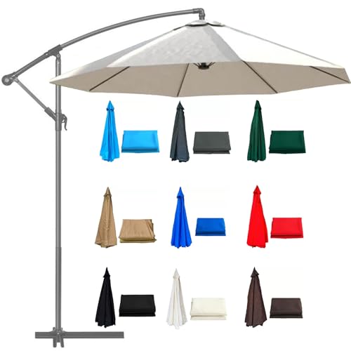 Sonnenschirm Ersatzbezug 2.0m, 2.5m, 3.0m 6/8 Streben, Sonnenschirm Bezug, Gartenschirm Ersatz-Überdachung, für Hof, Garten, Strand, Pool, Nur Baldachin, Green(White,2.7m/8-Ribs) von Generic