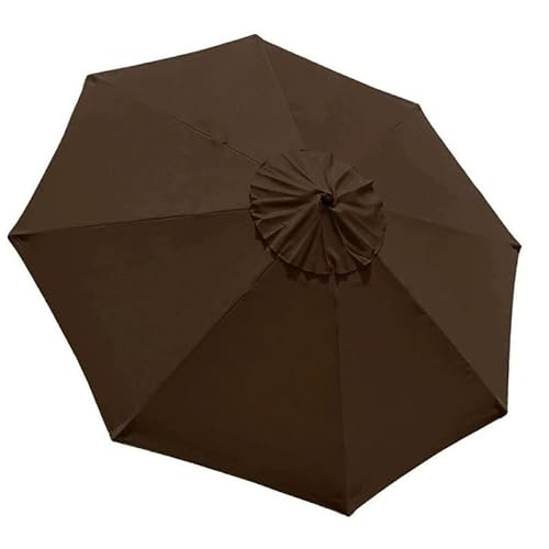 Sonnenschirm Ersatzbezug 2.0m, 2.7m, 3.0m 6/8 Streben, Gartenschirm Ersatz Überdachung, für Hof, Garten, Strand, Pool Sonnenschirm, Nur Baldachin, Khaki(Coffee Color,2.0m/6-Ribs) von Generic