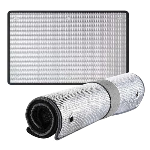 Sonnenschutz Fensterfolie 95% Doppelte Schicht Reflektierend Fensterfolie Thermomatten Aluminium Sichtschutzfolie Mit Saugnäpfen Anti UV Fensteraufkleber(70x120cm) von Generic