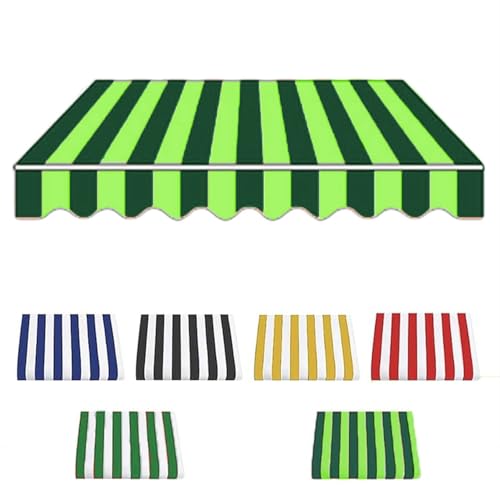 Sonnenschutz Markiesenstoff Markisenbespannung wasserabweisend Markisen Ersatzstoff in Polyester Markisentuch mit PU-Beschichtung(Green,13x9ft/4x2.7m) von Generic