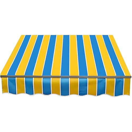 Sonnenschutz Markisenbespannung für den Außenbereich (nur Stoff), Terrassenmarkise Stoffersatz mit Volant für Türfenster Ladenrestaurant(16x13ft/500x400cm) von Generic