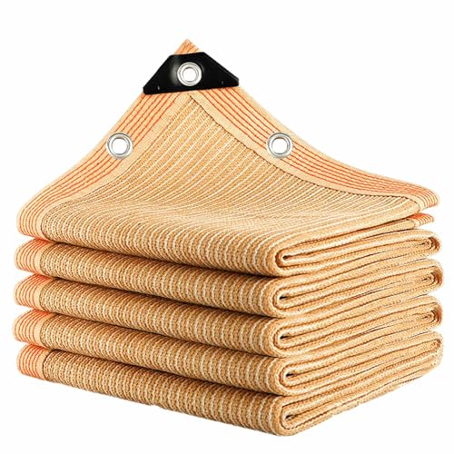 Sonnenschutz Windschutznetz Sonnenschutznetz 90% Beige Anti-Aging Sonnensegel Verschlüsselt und Verdickt für Zäune Dächer Innenhöfe Garten(5.0x10.0 m/16.4'x32.8') von Generic