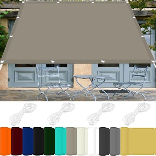 Sonnenschutzmarkise 3,28 X 16,4 Fuß Rechteckiger Baldachin 98% Uv-Block Polyester Langlebiger Garten Im Freien, Khaki, 2.2x6.5m(7.22x21.33ft) von Generic