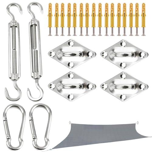 Sonnensegel-Hardware-Set, Segel-Hardware, Ersatz-Set für Segel – robustes Zubehör, Befestigungen für Sonnenblende, Zubehör für den Außenbereich für Jardi von Generic