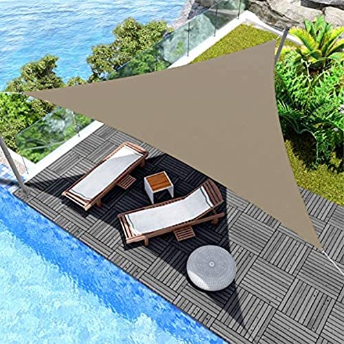 Sonnensegel Sonnenschutz dreieckig 4.8x4.8x4.8m Sonnenschutz 95% UV Schutz Windschutz Reißfest Sonnenschutz Segel Sonnensegel mit Edelstahl Befestigungs Kit für Terrasse, Balkon, Camping, Taupe von Generic