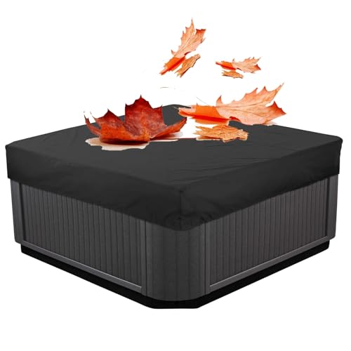 Spa Abdeckung für Whirlpool,Wasserdicht Hot tub Abdeckung,Quadrat Whirlpool Abdeckung,Outdoor Garten Whirlpool-Abdeckung füR Stock Tank Pool,Garten Abdeckung Whirlpool(Size:210x210x30cm,Color:schwarz) von Generic