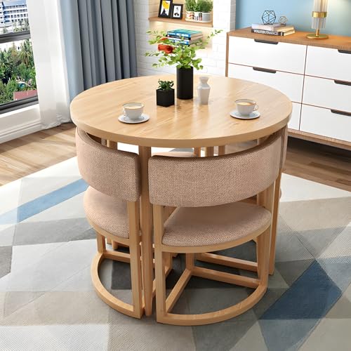 Space-Saving Round Dining Table Set for 4 Low Profile Table & Chairs for Living Room Kitchen Conference & Reception Room - Compact Design Modern Style Space-Saving Round Dining Table Set for 4 Low Profile Table & Chairs for Living Room Kitchen Conference & Reception Room - Compact Design Modern Style von Generic