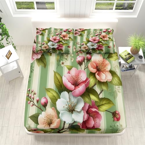 Spannbettlaken 200x200cm Boxspringbett Topper GrüN Spannbetttuch Atmungsaktiv Tropische Blumen Weiches und Knitterfrei Gummizug Mikrofaser, Bettlaken 30 cm Tiefe Tasche Spannbettlaken 200x200cm Boxspringbett Topper GrüN Spannbetttuch Atmungsaktiv Tropische Blumen Weiches und Knitterfrei Gummizug Mikrofaser, Bettlaken 30 cm Tiefe Tasche von Generic