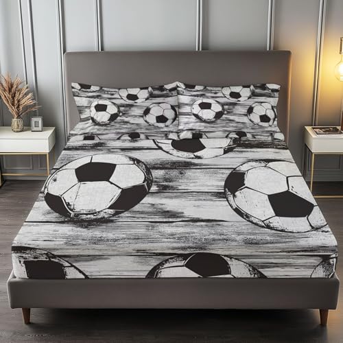 Spannbettlaken 3-teiliges Set 200 x 200 cm Sport-Fußball-Vorstand, Rutschfestem Spannbettlaken Mikrofaser Matratzenschoner bis 30cm Hohe für Matratzen in Vielen Größen, Grau Spannbettlaken 3-teiliges Set 200 x 200 cm Sport-Fußball-Vorstand, Rutschfestem Spannbettlaken Mikrofaser Matratzenschoner bis 30cm Hohe für Matratzen in Vielen Größen, Grau von Generic