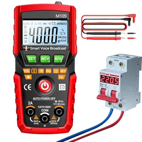 Spannungsprüfer Multimeter,4000 Count DC AC Digital Multimeter - Mit Sprachansage Elektronisches Prüfgerät Für Elektriker Gerätewartung Und Autobatterie-Reparatur von Generic