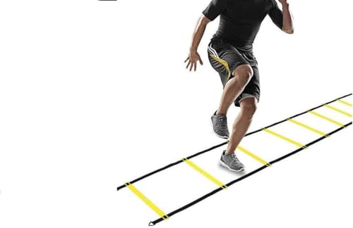 Speed Ladders Speed Agility Fitness Training Leiter Footwork Sportgeräte Mit Tragetasche, Yellow, 13ft/8 Rungs von Generic