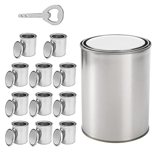 Speicherfarbe - leer nicht linierte Farbe kann, 0,5L vielseitiger Behälter mit Deckel | 12x Farbhalter-Dosen, Werkstattorganisationsversorgung, Handwerksmaterial Lagersatz von Generic