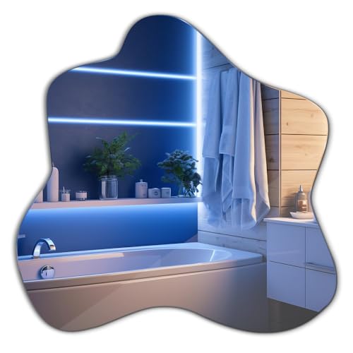 Spiegel 67,6x67 cm Für Badezimmer Wohnzimmer Flur Schlafzimmer Salon Badezimmerspiegel Wellenförmig Asymmetrisch Organisches Design Wandspiegel Rahmenlos Garderobenspiegel Unregelmäßiges Modernes Spiegel 67,6x67 cm Für Badezimmer Wohnzimmer Flur Schlafzimmer Salon Badezimmerspiegel Wellenförmig Asymmetrisch Organisches Design Wandspiegel Rahmenlos Garderobenspiegel Unregelmäßiges Modernes von Generic