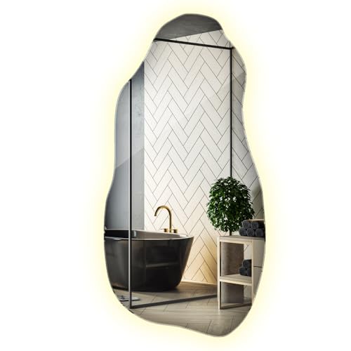 Spiegel Unregelmäßiger LED 45x90 cm | Neutralweiß Beleuchtung | Kein Rahmen | Elegant | Design Wandspiegel | Für Bad Schminktisch Flur | Touchlos | Stilvoller Dekospiegel Spiegel Unregelmäßiger LED 45x90 cm | Neutralweiß Beleuchtung | Kein Rahmen | Elegant | Design Wandspiegel | Für Bad Schminktisch Flur | Touchlos | Stilvoller Dekospiegel von Generic