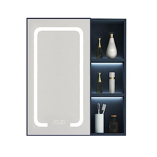 Spiegelschrank Aluminium-Spiegel-Schränke, Kleine Spiegelschränke, Badezimmer Spiegelschränke, An Der Wand Befestigter Spiegel, Boxen (Farbe: Blau) von Generic