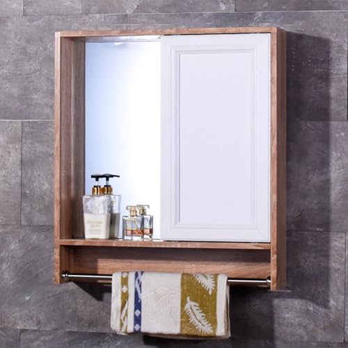Spiegelschrank mit Ablage Hochauflösender Spiegel Bathroom Cabinet with Mirror Ablagefläche Vor Dem Spiegel Geeignet für Badezimmer, Schlafzimmer und Eingangsbereich(B,60 * 12.5 * 70cm) von Generic
