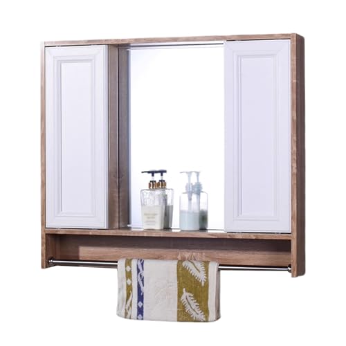 Spiegelschrank mit Ablage Hochauflösender Spiegel Bathroom Cabinet with Mirror Ablagefläche Vor Dem Spiegel Geeignet für Badezimmer, Schlafzimmer und Eingangsbereich(B,80 * 12.5 * 70cm) von Generic
