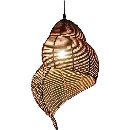 Spiralförmige Rattan-Geflecht-Kunst im Boho-Stil, DIY-gewebtes Design, hängende Pendelleuchte, Esszimmer über Korblampe, Beleuchtungskörper für Küche, Wohnzimmer, Foyer von Generic
