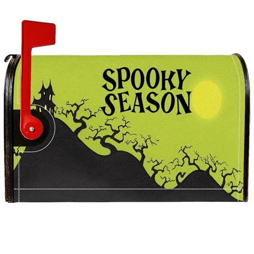 Spooky Season Magnetische Briefkastenabdeckungen, Halloween, Gothic, Spukhaus, Mond, Halloween, Grün, Briefkastenabdeckung für Zuhause, Garten, Dekoration, 53,3 x 64,9 cm Spooky Season Magnetische Briefkastenabdeckungen, Halloween, Gothic, Spukhaus, Mond, Halloween, Grün, Briefkastenabdeckung für Zuhause, Garten, Dekoration, 53,3 x 64,9 cm von Generic