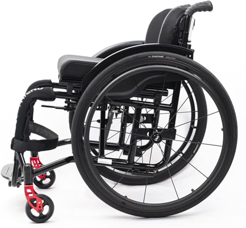 Sport Freizeit Rollstuhl, Erwachsene Behinderte Freizeit Big Wheels All Terrain Leichter Faltbarer Tragbarer Sport Manueller Rollstuhl Für Behinderte, Selbstfahrender Rollstuhl, Black, 38cm/15in von Generic