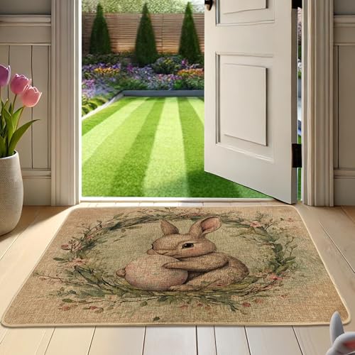 Spring Bunny Fußmatte, beige Kaninchen, Außen- und Inneneingangsdekoration, von der Natur inspiriert, rutschfest, staubabsorbierend, leicht zu reinigen, 73,2 x 43,2 cm Spring Bunny Fußmatte, beige Kaninchen, Außen- und Inneneingangsdekoration, von der Natur inspiriert, rutschfest, staubabsorbierend, leicht zu reinigen, 73,2 x 43,2 cm von Generic
