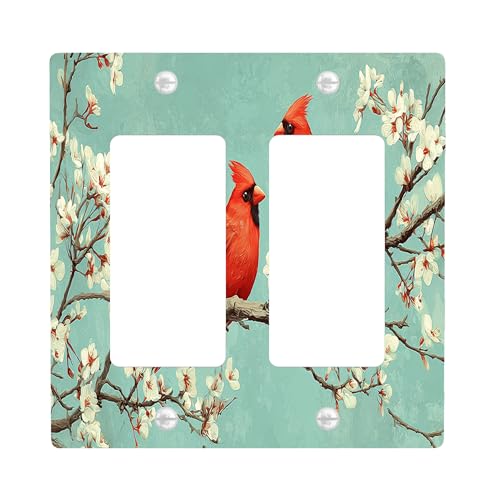Spring Cardinal Lichtschalter-Abdeckplatten/Steckdosenabdeckungen, aquablaues Vogel-Design für Heimdekoration, Thermoplastische Wandplatten, Standardgröße Doppelwippe Spring Cardinal Lichtschalter-Abdeckplatten/Steckdosenabdeckungen, aquablaues Vogel-Design für Heimdekoration, Thermoplastische Wandplatten, Standardgröße Doppelwippe von Generic