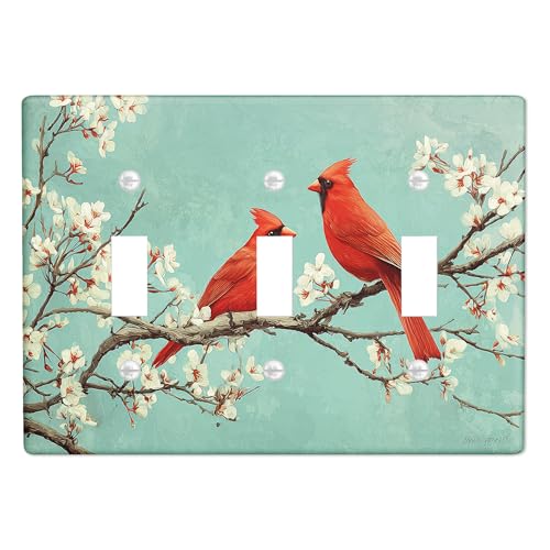 Spring Cardinal Lichtschalter-Abdeckplatten/Steckdosenabdeckungen, aquablaues Vogel-Design für Heimdekoration, Thermoplastische Wandplatten, Standardgröße Dreifach-Kippschalter Spring Cardinal Lichtschalter-Abdeckplatten/Steckdosenabdeckungen, aquablaues Vogel-Design für Heimdekoration, Thermoplastische Wandplatten, Standardgröße Dreifach-Kippschalter von Generic