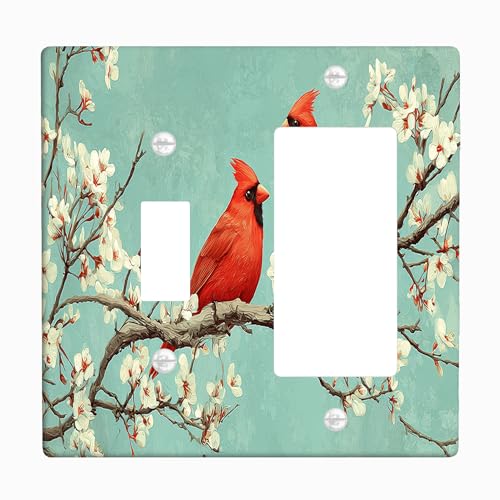 Spring Cardinal Lichtschalter-Abdeckplatten/Steckdosenabdeckungen, aquablaues Vogel-Design für Heimdekoration, Thermoplastische Wandplatten, Standardgröße Kippwippe Spring Cardinal Lichtschalter-Abdeckplatten/Steckdosenabdeckungen, aquablaues Vogel-Design für Heimdekoration, Thermoplastische Wandplatten, Standardgröße Kippwippe von Generic