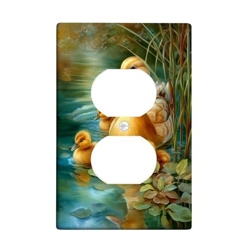 Spring Ducklings Lichtschalter-Abdeckplatte/Steckdosenabdeckungen, gelbe Baby-Enten für Wanddekoration, thermoplastische Wandplatten, Standardgröße, Einzel-Duplex-Steckdose Spring Ducklings Lichtschalter-Abdeckplatte/Steckdosenabdeckungen, gelbe Baby-Enten für Wanddekoration, thermoplastische Wandplatten, Standardgröße, Einzel-Duplex-Steckdose von Generic