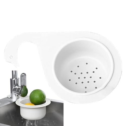 Spülbeckensieb - Spülenfilter | Schwan Spülbecken Siebkorb | Multifunktionaler Abflusskorb für Obst | Edelstahl Schwan Spülbecken Siebkorb | Wasserhahn Hängender Filterkorb Seite Küchenspüle von Generic