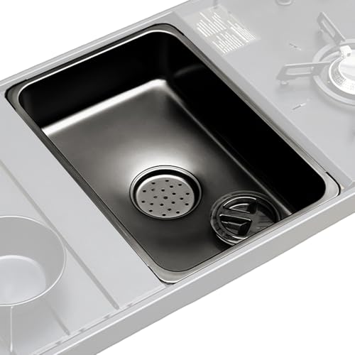Spüle Del Campos - Spüle für den Außenbereich, Edelstahl für eine kleine Küchenspüle, Spülbecken mit Ablaufdeckel für Waschküche, Picknick, Reisen im Freien, Bar von Generic