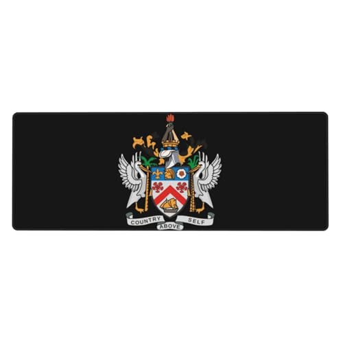 St. Kitts Und Nevis Nationales Wappen Großes Schreibtischpad| 2-In-1 Tastatur/Maus| Stabile Rutschfeste Gummibase| Gewebtes Muster| Ideal Für Gaming-Präzision​ von Generic