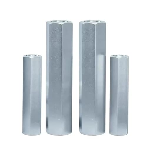 Stangenkupplung Sechskantmutter Stahl verzinkt lang Anschlussgewinde M5-M24(M6x30 (5Pcs)) von Generic