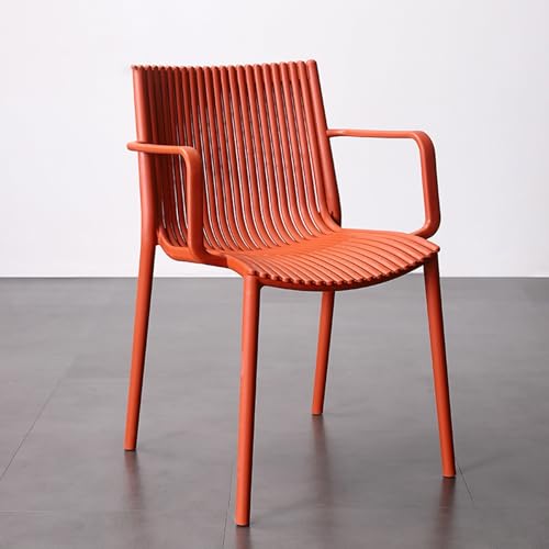Stapelbare Gartenstühle, Farbenfroher Hocker Plastik, Keine Montage Erforderlich, 150 kg Tragkraft für den Innenbereich, Esszimmer, Poolbereich, Restaurant(Orange,55cm) von Generic