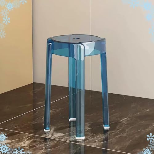 Stapelbare Hocker 18 Zoll Thekenhöhe Barhocker Acryl Stack Nesting Hocker Rückenfrei Moderne Barhocker Für Zuhause Party Büro Schule Garten Reisen BBQ, Blue, 1 PC Stapelbare Hocker 18 Zoll Thekenhöhe Barhocker Acryl Stack Nesting Hocker Rückenfrei Moderne Barhocker Für Zuhause Party Büro Schule Garten Reisen BBQ, Blue, 1 PC von Generic