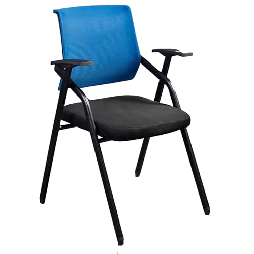 Stapelbare Konferenzstühle mit Netzrückenlehne, Klappbare Schulungsstühle mit Armlehne, 100 kg Tragkraft für Veranstaltungen im Büro und im Klassenzimmer(Blue,Medium) von Generic