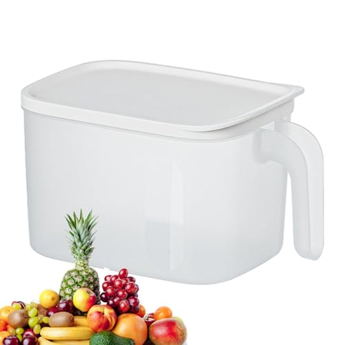 Stapelbare Kühlschrank-Mülleimer, Obstbehälter für Kühlschrank, mit Deckel und Handschellen, transparent, glasiert, zur Aufbewahrung von Obst, Box D von Generic