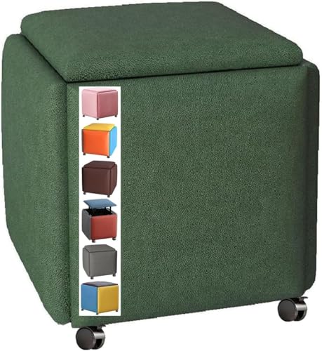 Stapelbares Sofa Stuhl Hocker Würfel 5 In 1, Kombination Sitz Würfel Fußhocker, Fußhocker, Gepolsterter Hocker, Sitztruhe, Schuhbank, Sitzhocker Mit Rädern, Army Green 2, 45x45 cm Stapelbares Sofa Stuhl Hocker Würfel 5 In 1, Kombination Sitz Würfel Fußhocker, Fußhocker, Gepolsterter Hocker, Sitztruhe, Schuhbank, Sitzhocker Mit Rädern, Army Green 2, 45x45 cm von Generic
