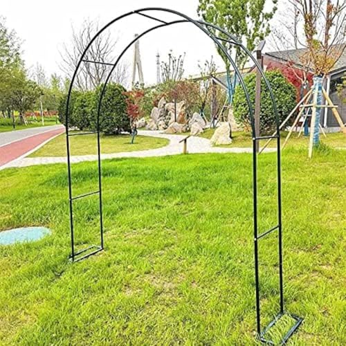 Starker Gartenbogen Metall Gartenlaube Pergola, Hochzeitsdekoration Rose Bogen Torbogen, Rahmenstütze Für Verschiedene Kletterpflanzen, Black, W140 X H230cm von Generic