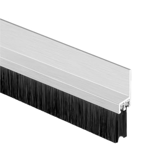 Staubbürste Werkzeugmaschine Wasserrückhaltung ， Aufrollbare Tür Unterseite Aluminiumhalterung Einfache Montage Außen(F-type,Hair height 150mm) von Generic