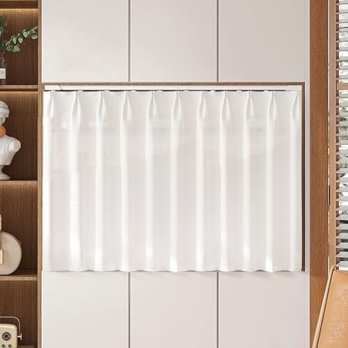 Staubdichter Schrank-Vorhang für Regal Klein, Vorhang Küchenschrank mit Schiene für Schuhregal Wandpaneele Hängende Tür Privatsphäre Atmungsaktiv Farbecht von Generic