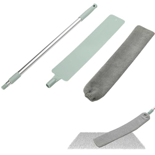 Staubentferner unter Geräten - Dünner Staubwedel mit langem Griff für schwer zugängliche Stellen | Einziehbarer Mikrofaser-Reiniger für Möbel, Bett, Küche | 38,78 x 0,87 x 3,35 Zoll, c von Generic