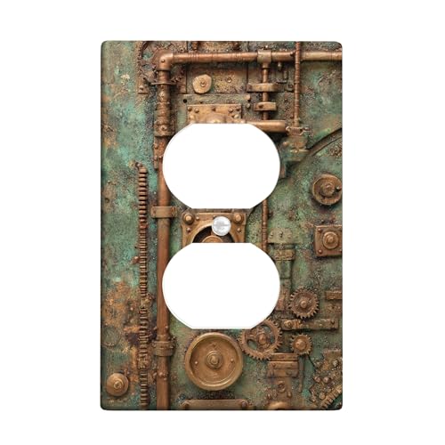 Steampunk Lichtschalter-Abdeckplatte/Steckdosenabdeckungen, Vintage-Bronze-Mechanismus für Heimdekoration, Thermoplastische Wandplatten, Standardgröße, Einzel-Duplex-Steckdose Steampunk Lichtschalter-Abdeckplatte/Steckdosenabdeckungen, Vintage-Bronze-Mechanismus für Heimdekoration, Thermoplastische Wandplatten, Standardgröße, Einzel-Duplex-Steckdose von Generic