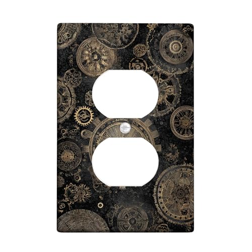 Steampunk Schalterabdeckung für Schalter/Steckdosenabdeckungen, Antik-Bronze, für Heimdekoration, Thermoplastische Wandplatten, Standardgröße, Einzel-Duplex-Steckdose Steampunk Schalterabdeckung für Schalter/Steckdosenabdeckungen, Antik-Bronze, für Heimdekoration, Thermoplastische Wandplatten, Standardgröße, Einzel-Duplex-Steckdose von Generic