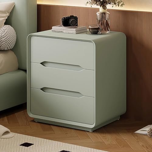 Stehender Nachttisch mit 3 Schubladen Nachttisch aus Holz 4 Farben ohne Beine pflegeleicht for Schlafzimmer Wohnzimmer Büro(Green,40cm/15.7in) von Generic