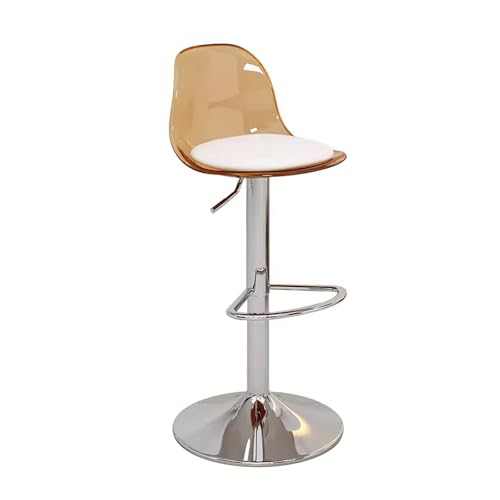 Stehhocker Höhenverstellbar 360° Schwenkbar Barhocker mit Lehne und Fußstütze Barhocker aus Acryl mit Standfuß, Design Bistrohocker Hoch Barhocker Gepolstert(Gold) von Generic